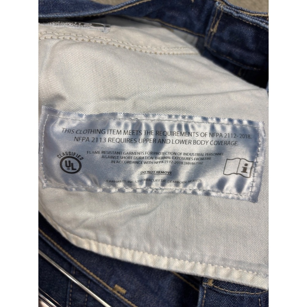Carhartt FRB100-DNM Relaxed Fit FR Flame Resistant Jeans 34x36 Dark Wash Blue - Picture 9 of 12